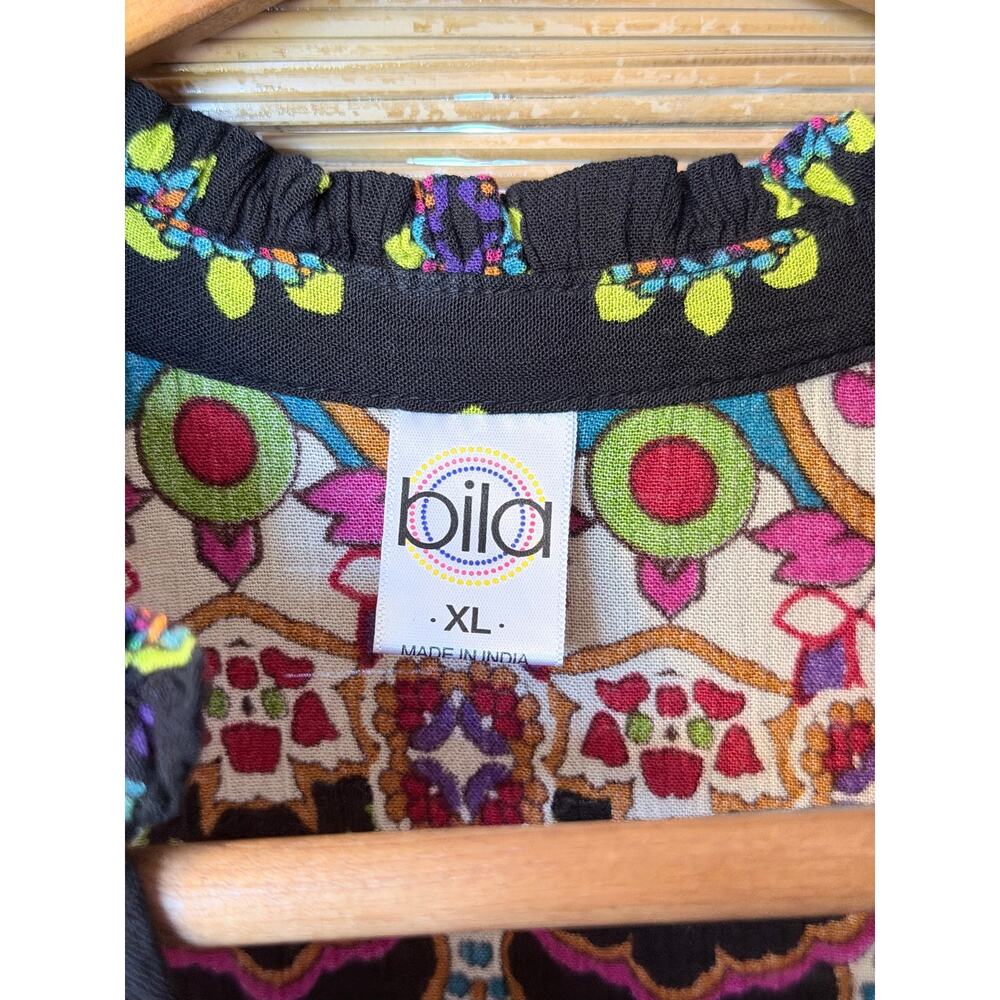 Bila boho handkerchief long dress XL colorful festival hippie sleeveless - Picture 3 of 9